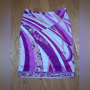 Emilio Pucci Purple and Pink Patterned Skirt
